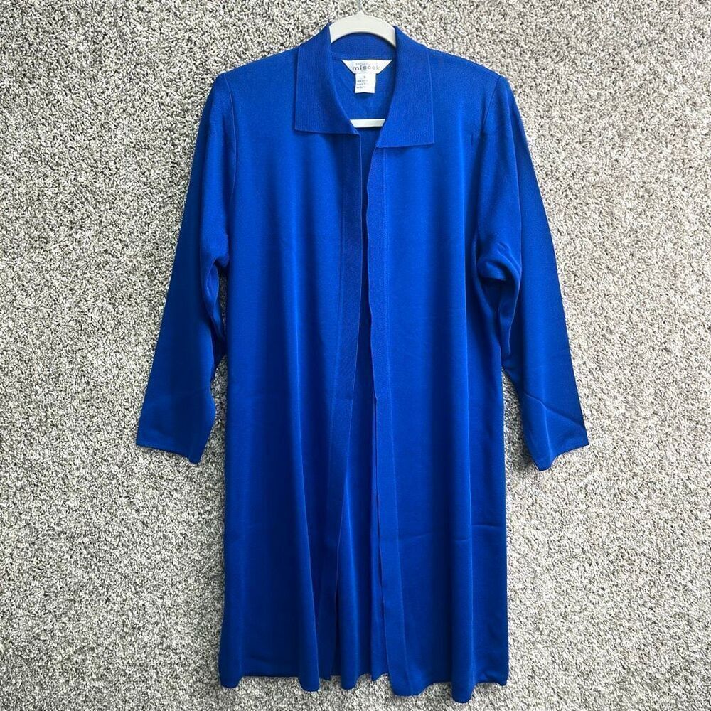 Exclusively Misook Cardigan Women’s Small Blue Long Duster Sweater